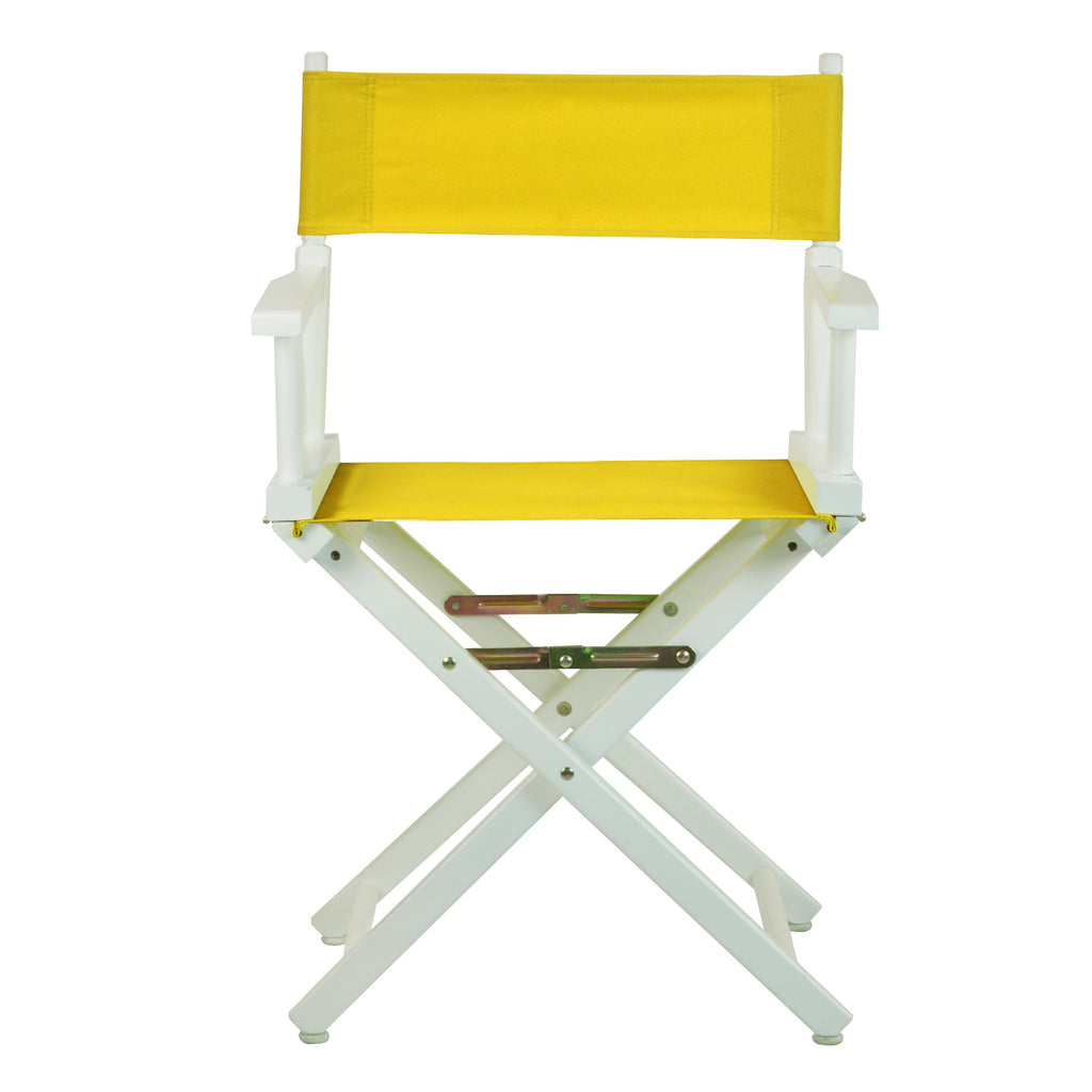White Frame-Gold Canvas Director Chair A78917