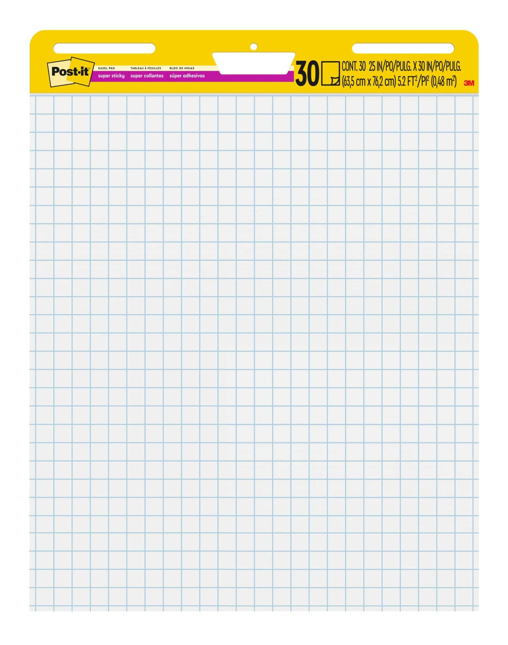 Self-Stick Easel Pad Value Pack, Quadrille Rule, 25 x 30, White, 30 Sheets, 4/Carton Y18898