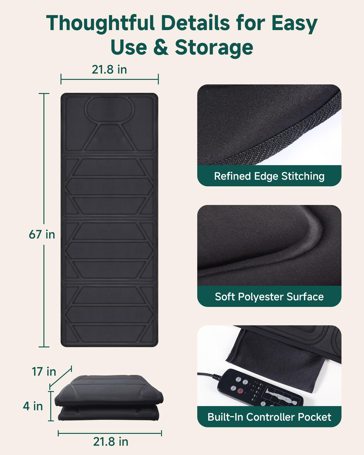 Full Body Massage Mat with Heat H9766