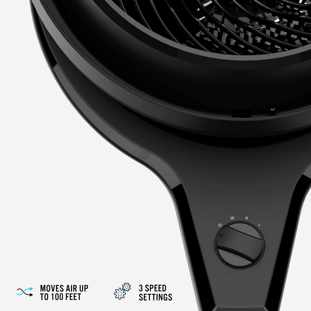 Whole Room Air Circulator Pedestal Fan, 3 Speeds, Black W76417
