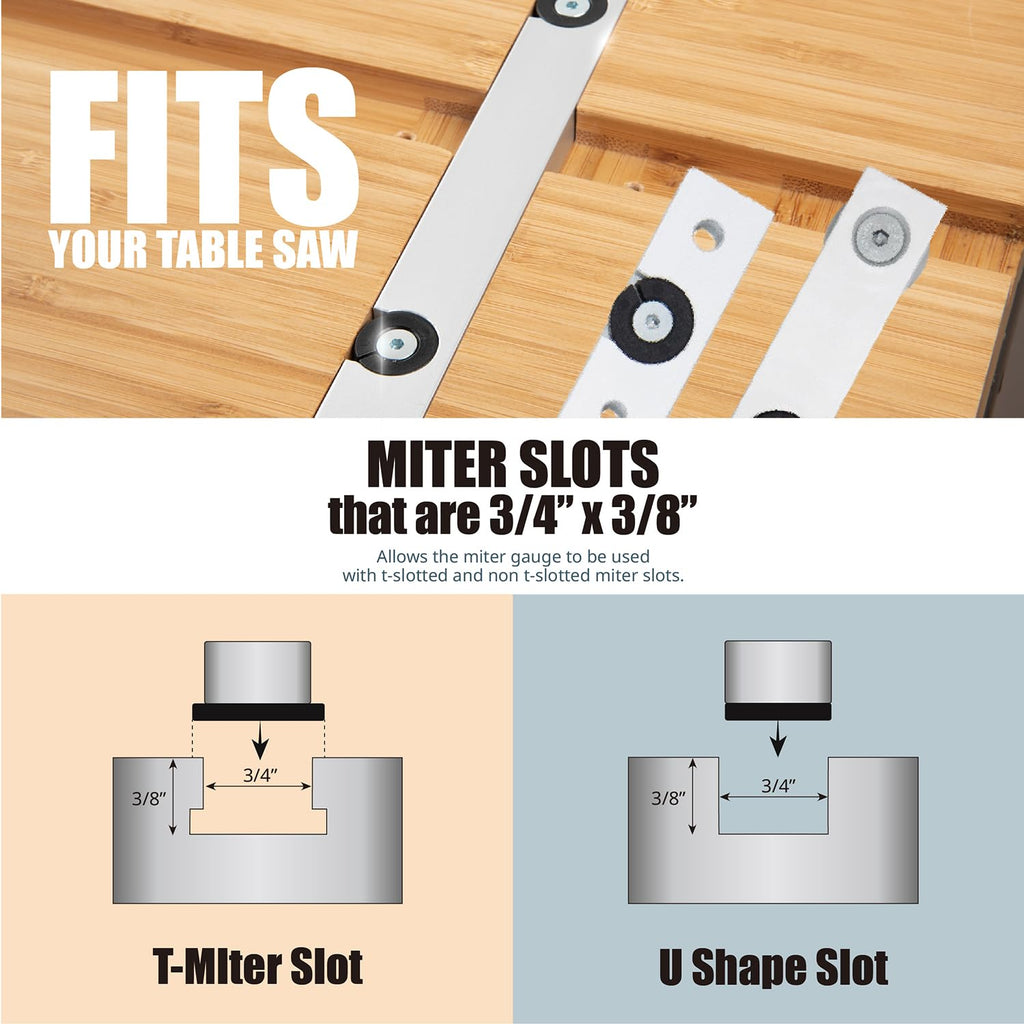 Table Saw Miter Gauge with 27 Angle Stops and T-Slot Miter Bar G1575