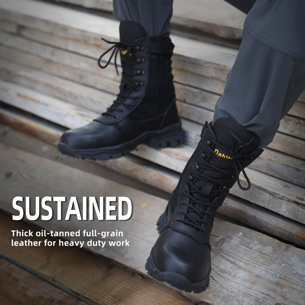 Tactical Boots Steel Toe Side Zipper 8 inches I196949