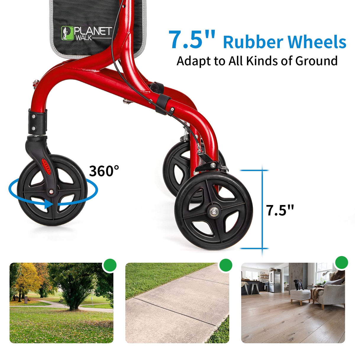 3 Wheel Foldable Aluminum Rollator Walker J8514