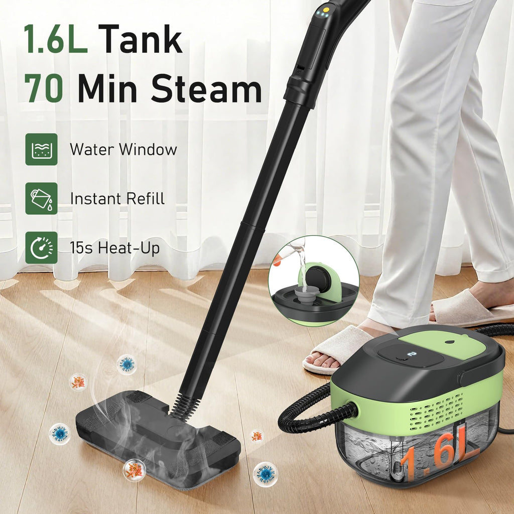 14 IN 1 Steam Cleaner Mop, Handheld Steamer, 1.6L Tank Q862