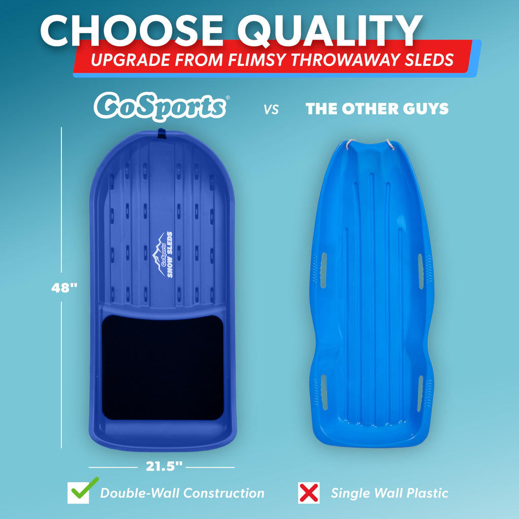 2 Person Snow Sled with Pull Strap and Padded Seat O4109