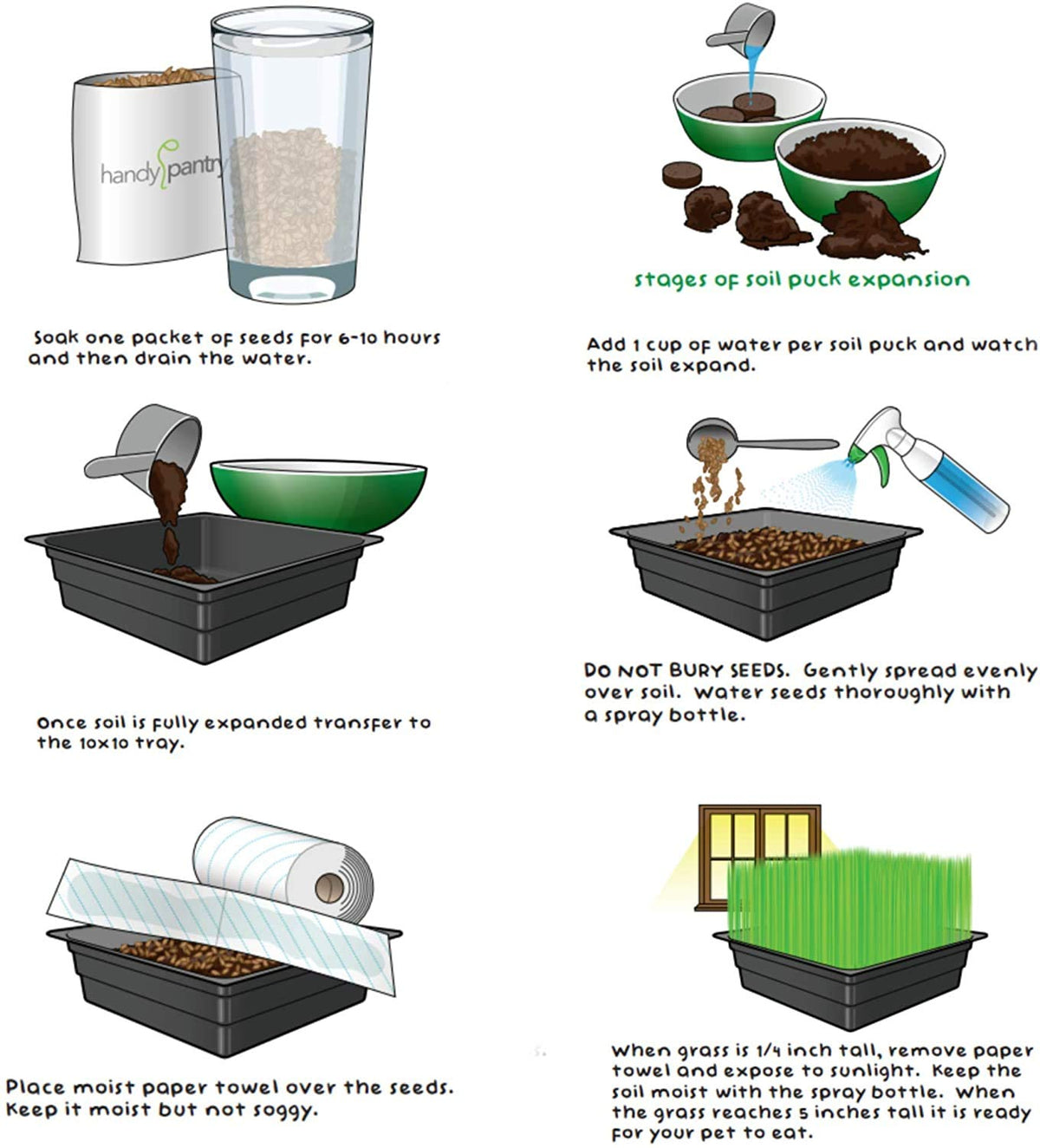 Organic Cat Grass Kit with 3 Trays A718