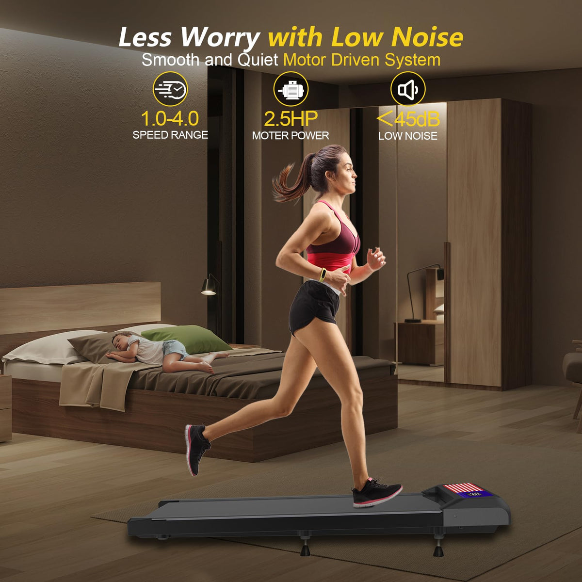 2.5HP Compact Quiet Walking Treadmill E46184