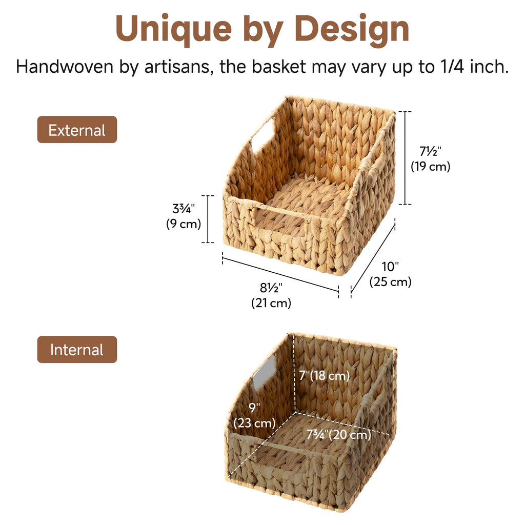 Wicker Storage Baskets with Built-in Handles, 2 Pack K5015