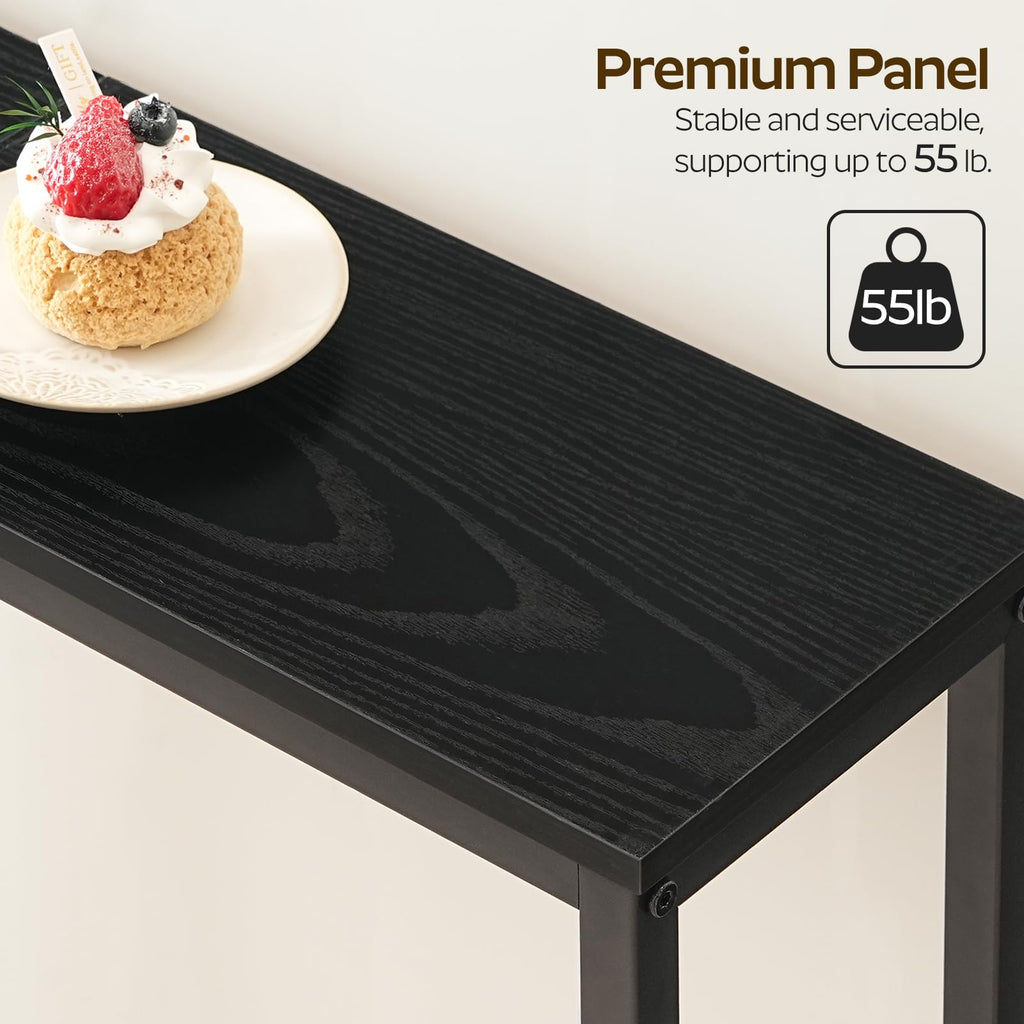 Black 2-Tier Narrow Console Table V70282