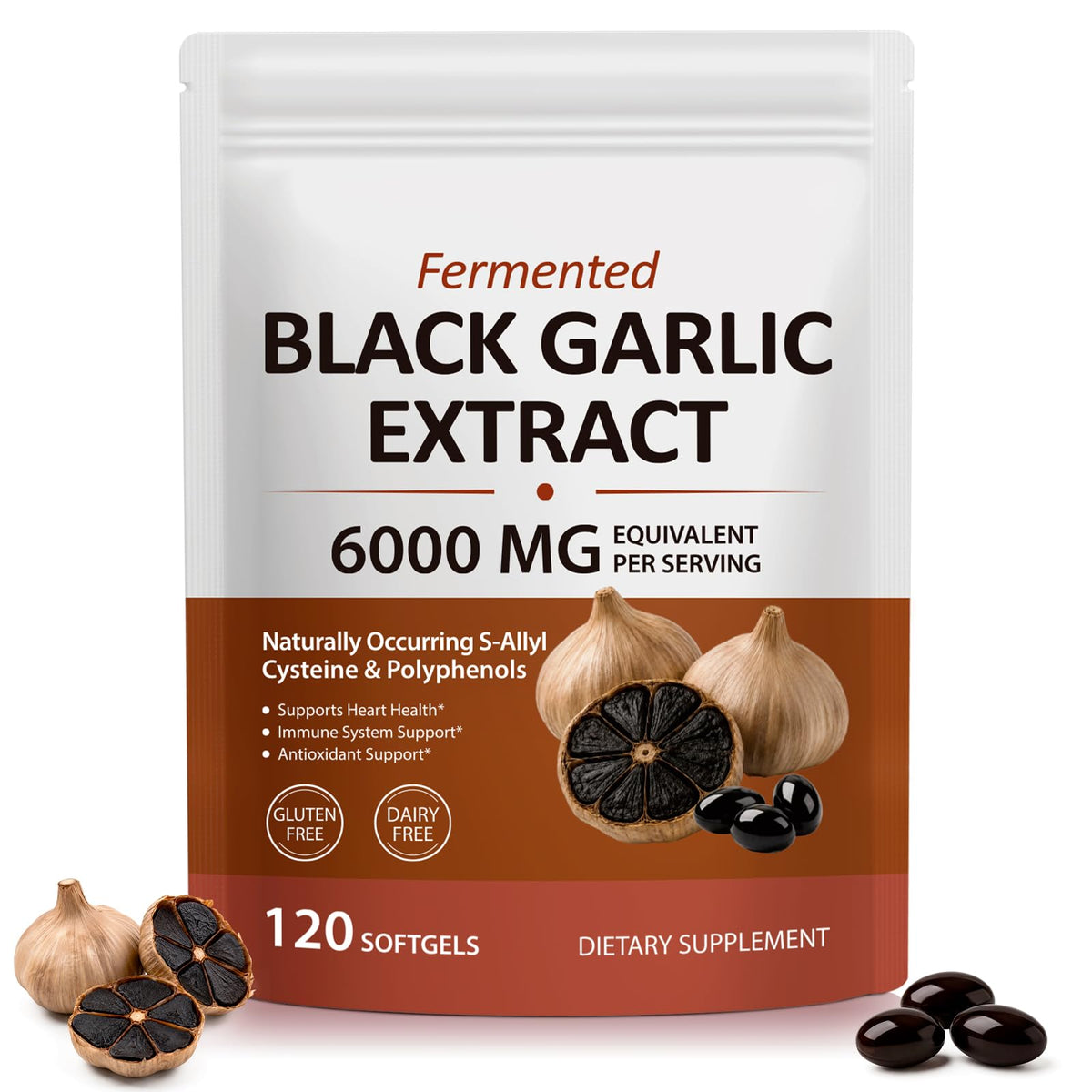 Black Garlic Softgels 6000mg 120 Softgels J4748