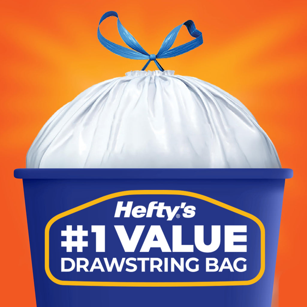 13G Tall Kitchen Trash Bags, White, Unscented, 90ct P289303