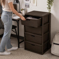 Brown 4 Drawer Plastic Storage Tower R378868