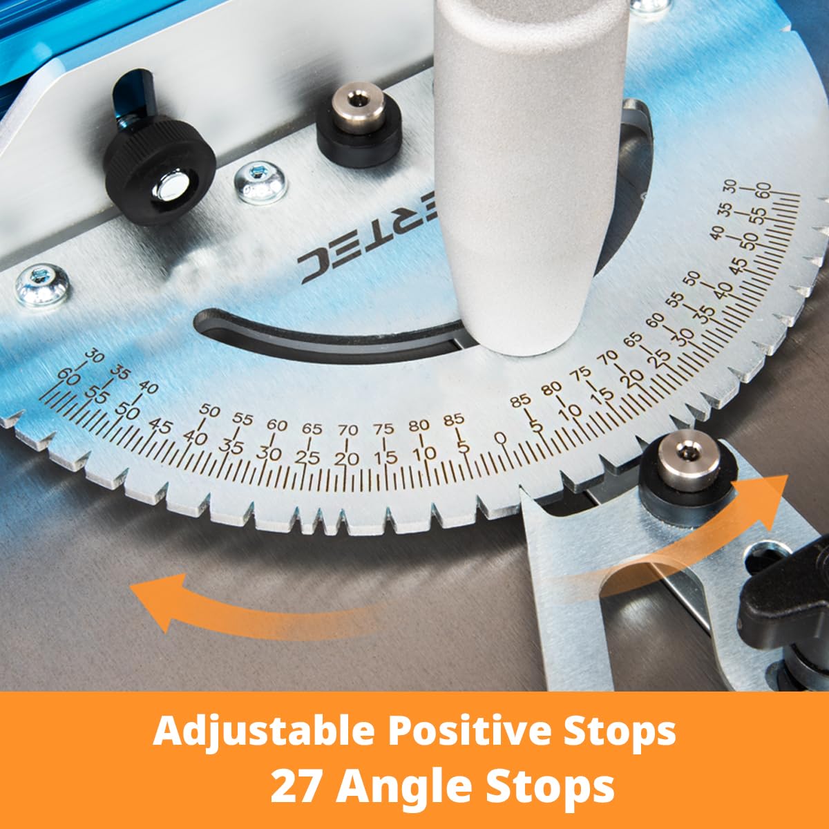 Table Saw Miter Gauge with 27 Angle Stops and T-Slot Miter Bar G1575