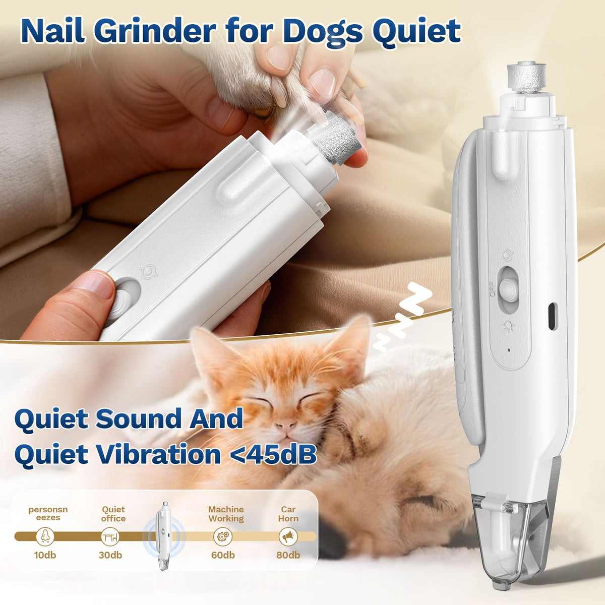 2-in-1 Dog Nail Clippers & Grinder with LED Light D610
