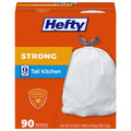 13G Tall Kitchen Trash Bags, White, Unscented, 90ct P289303
