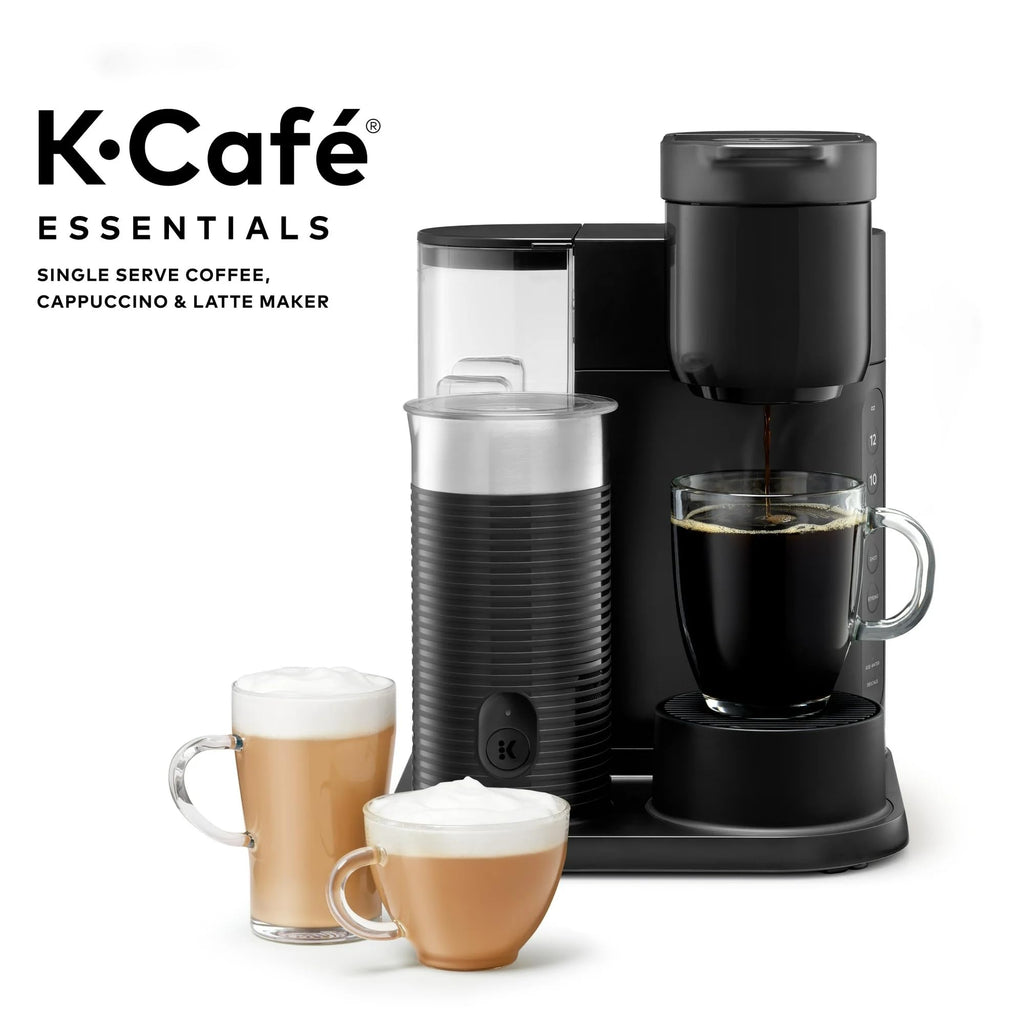 Black Single Serve Coffee Maker with Milk Frother M6103