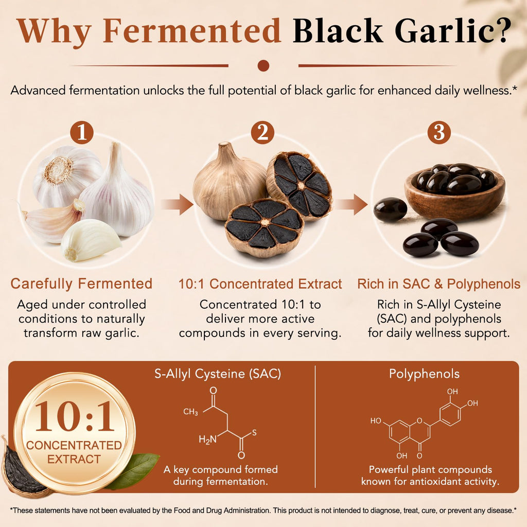 Black Garlic Softgels 6000mg 120 Softgels J4748