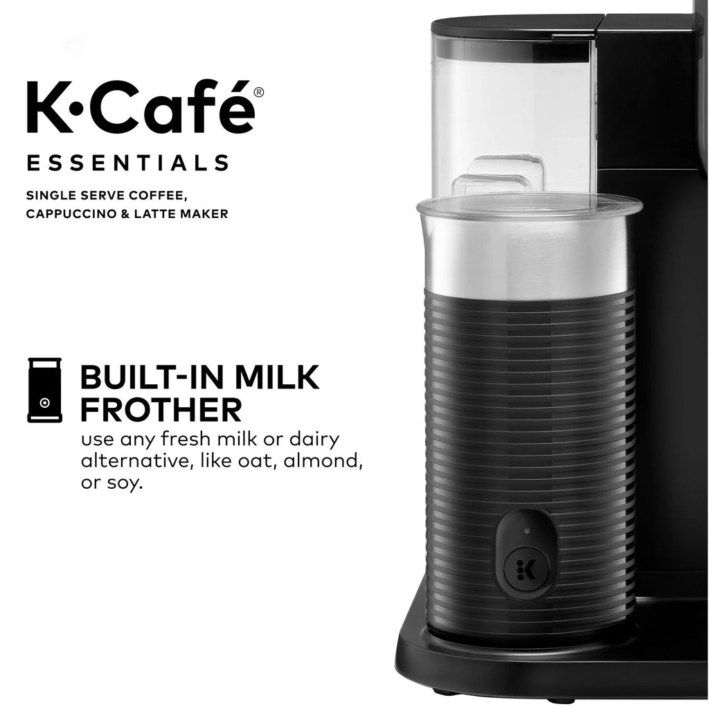 Black Single Serve Coffee Maker with Milk Frother M6103
