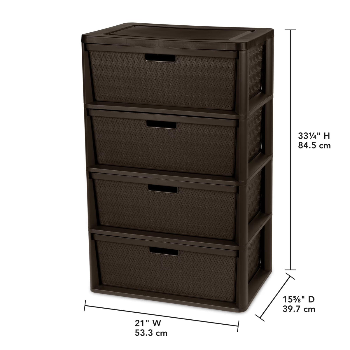 Brown 4 Drawer Plastic Storage Organizer J4220