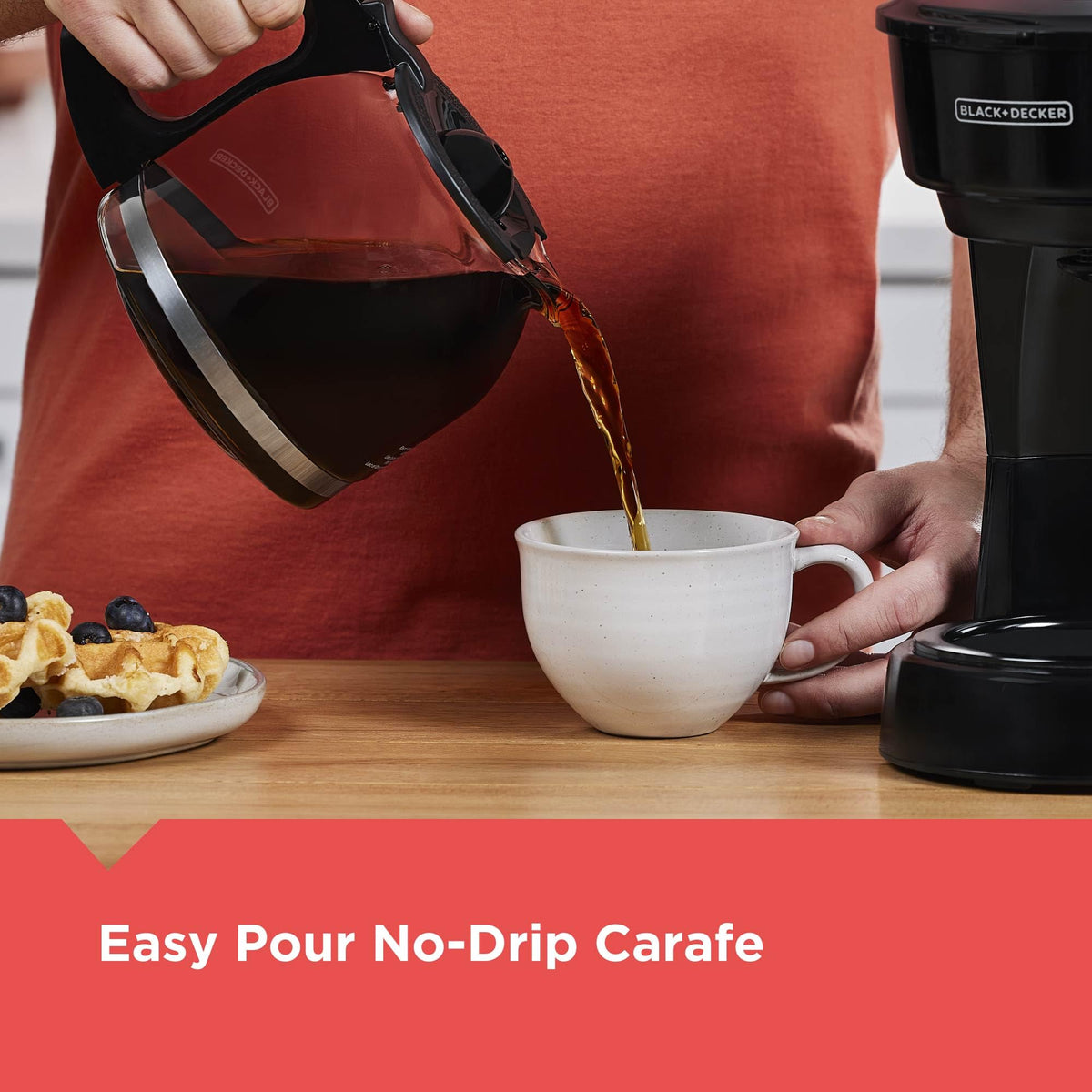 12-Cup Coffee Maker with Removable Filter Basket, Black K495504