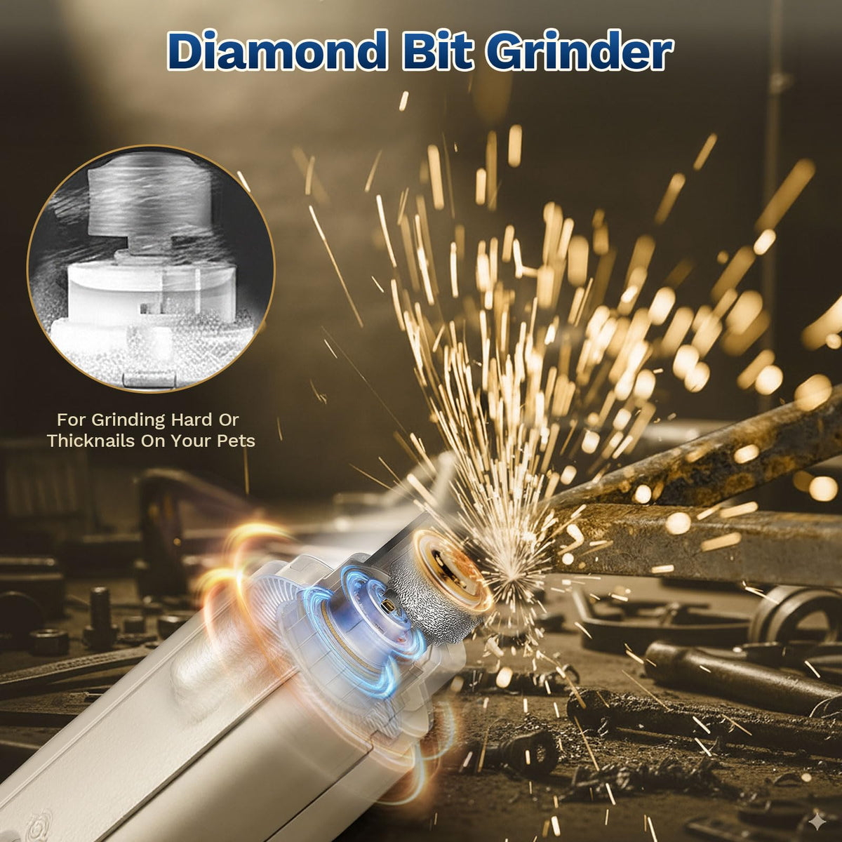 2-in-1 Dog Nail Clippers & Grinder with LED Light D610