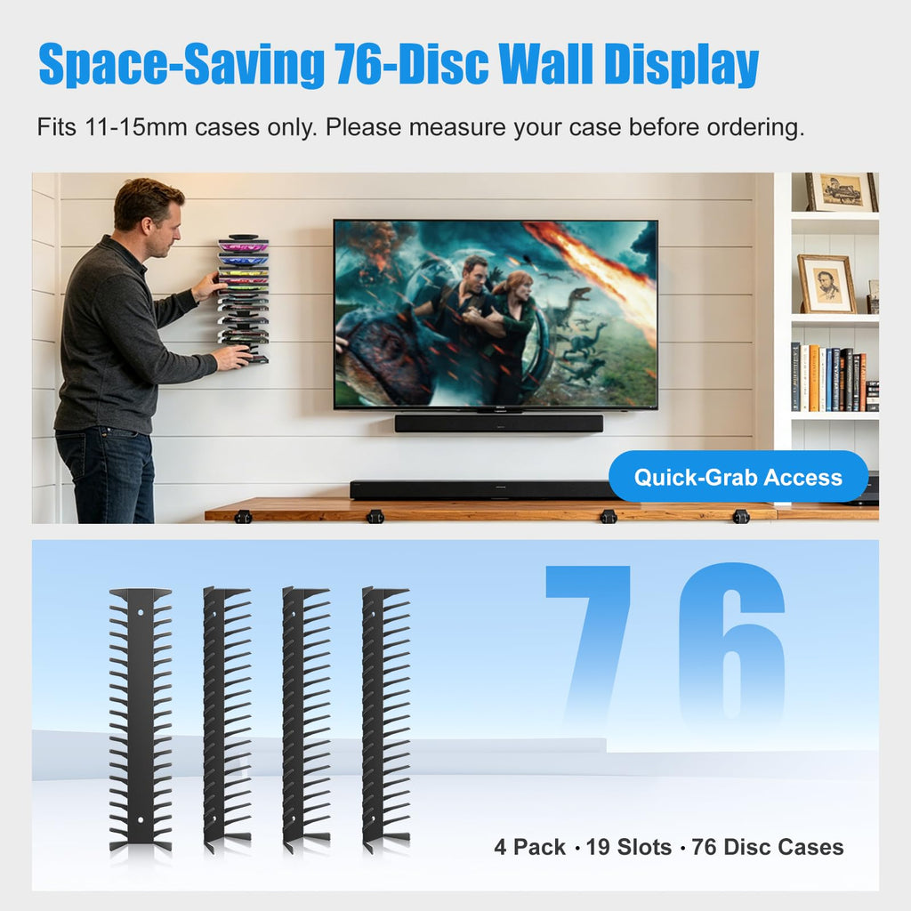 4 Pack Wall Mount Metal DVD Shelf P272904