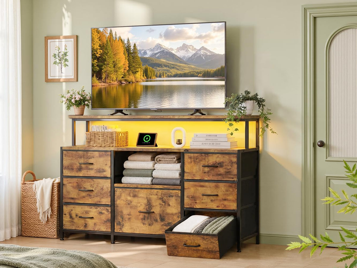 Dresser TV Stand with 7 Drawers A88779