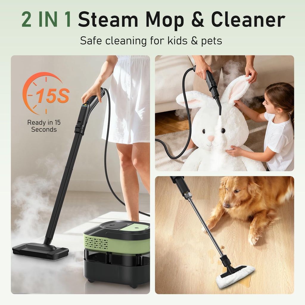 14 IN 1 Steam Cleaner Mop, Handheld Steamer, 1.6L Tank Q862
