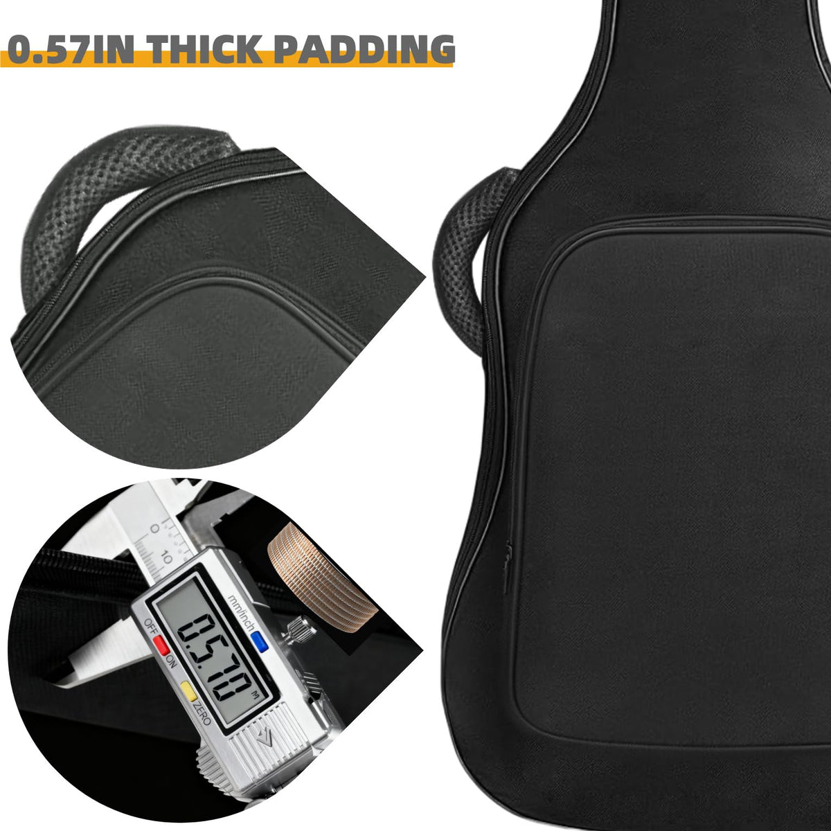 Black Acoustic Guitar Gig Bag with Adjustable Shoulder Strap G10329