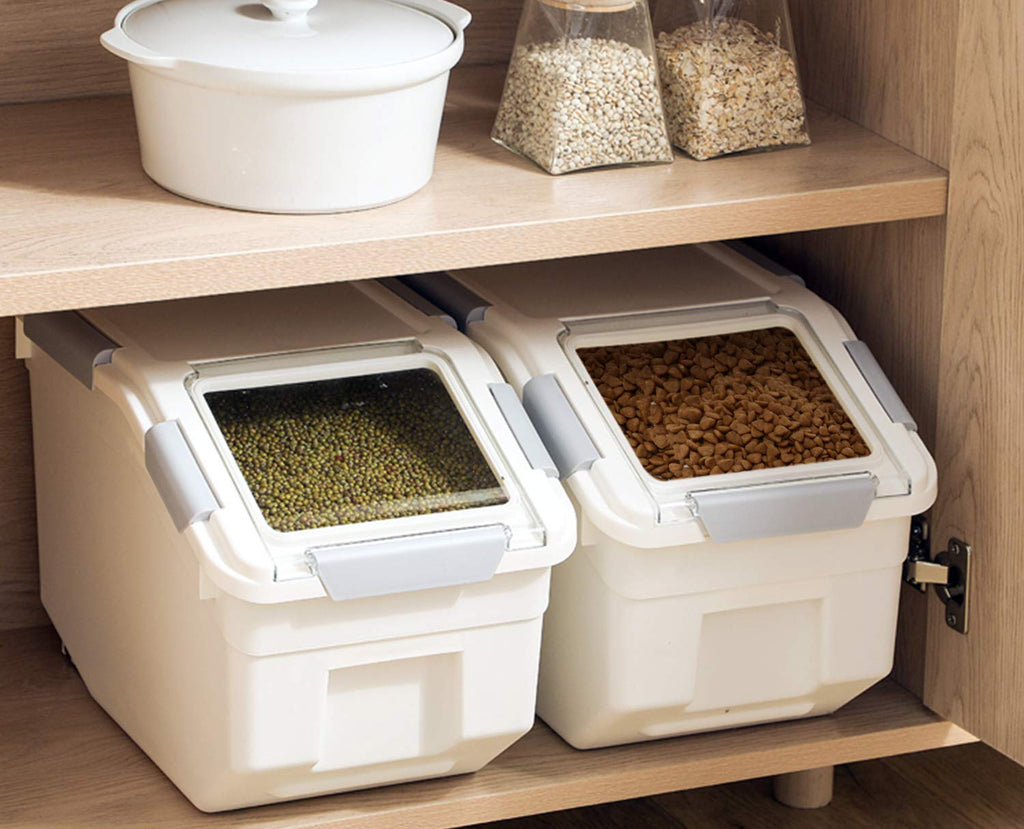 2 Pack Airtight Pet Food Storage Container with Scoop 10 LB L921