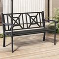 50.5" Metal Patio Bench with Lattice Backrest H90493