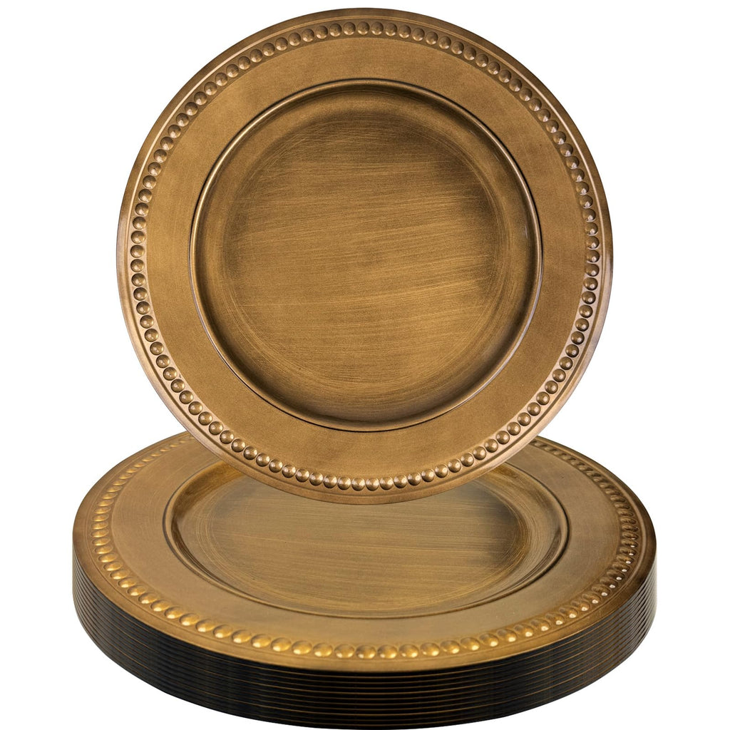 Gold Charger Plates Set of 12 G9465