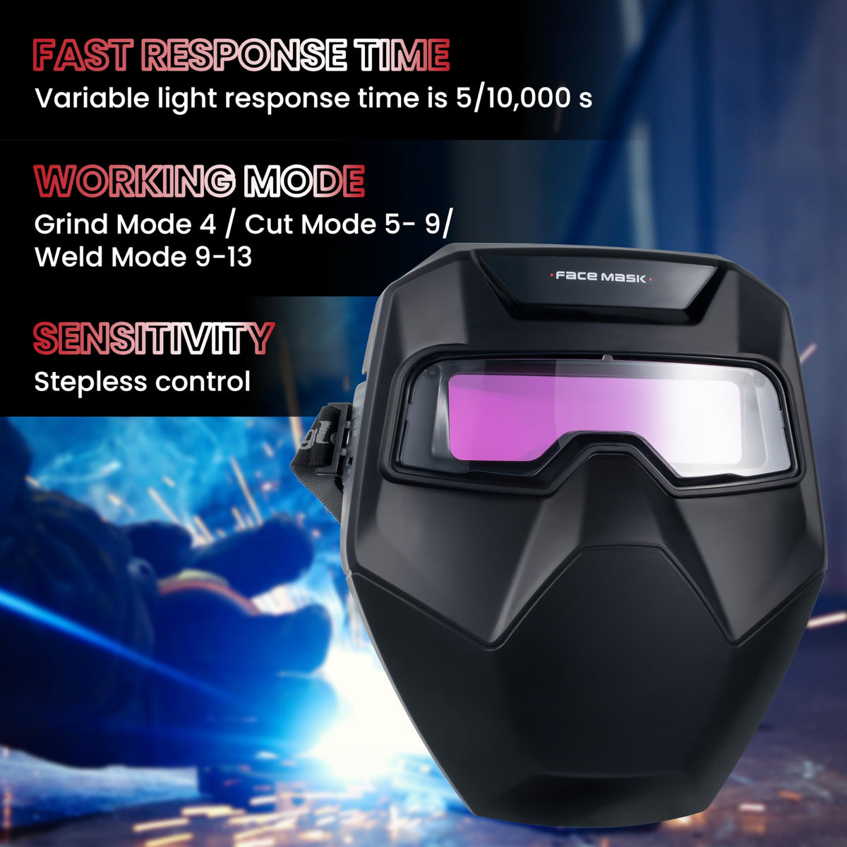 Auto Darkening Welding Goggles with Welder Mask and 10 Replacement Lenses G699376