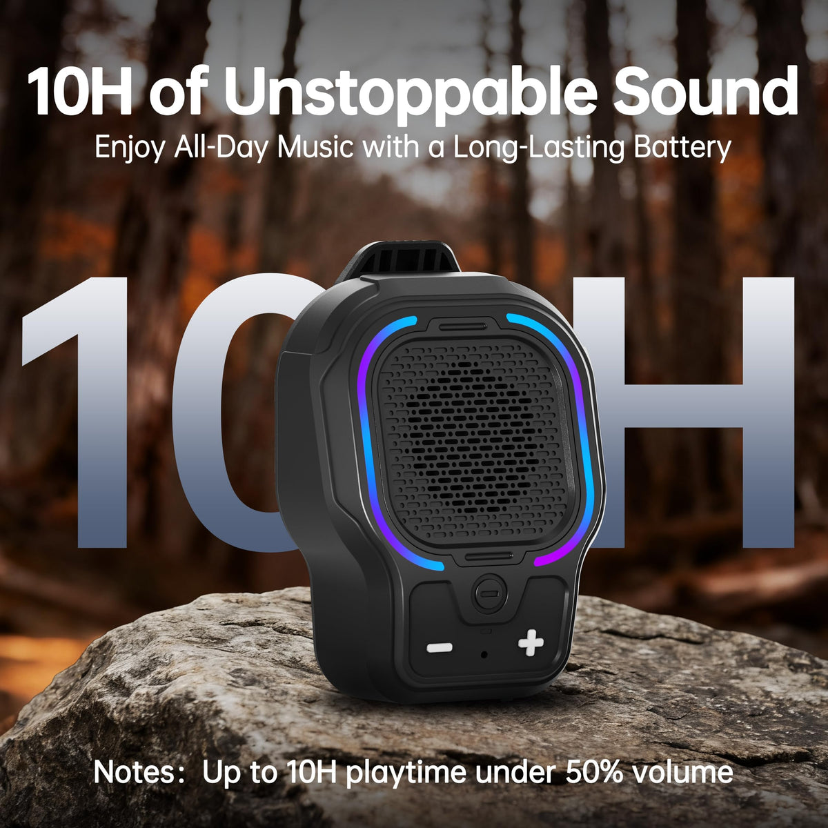 Black Magnetic Clip-on Portable Bluetooth Speaker K5453