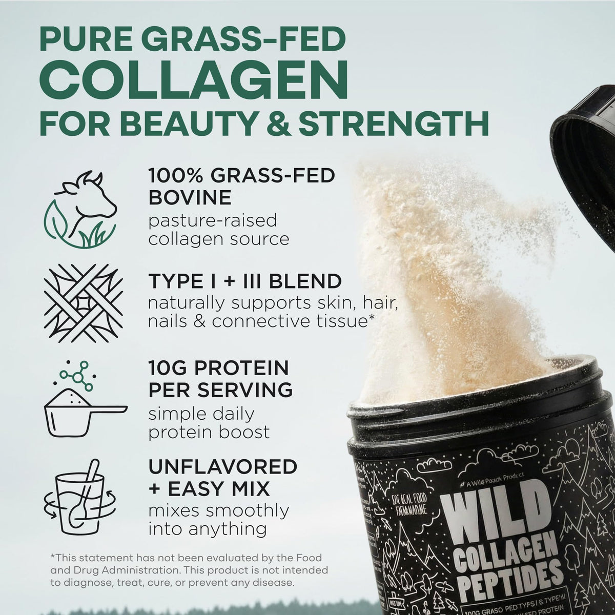 Collagen Peptides Powder Grass-Fed Hydrolyzed 16oz R645