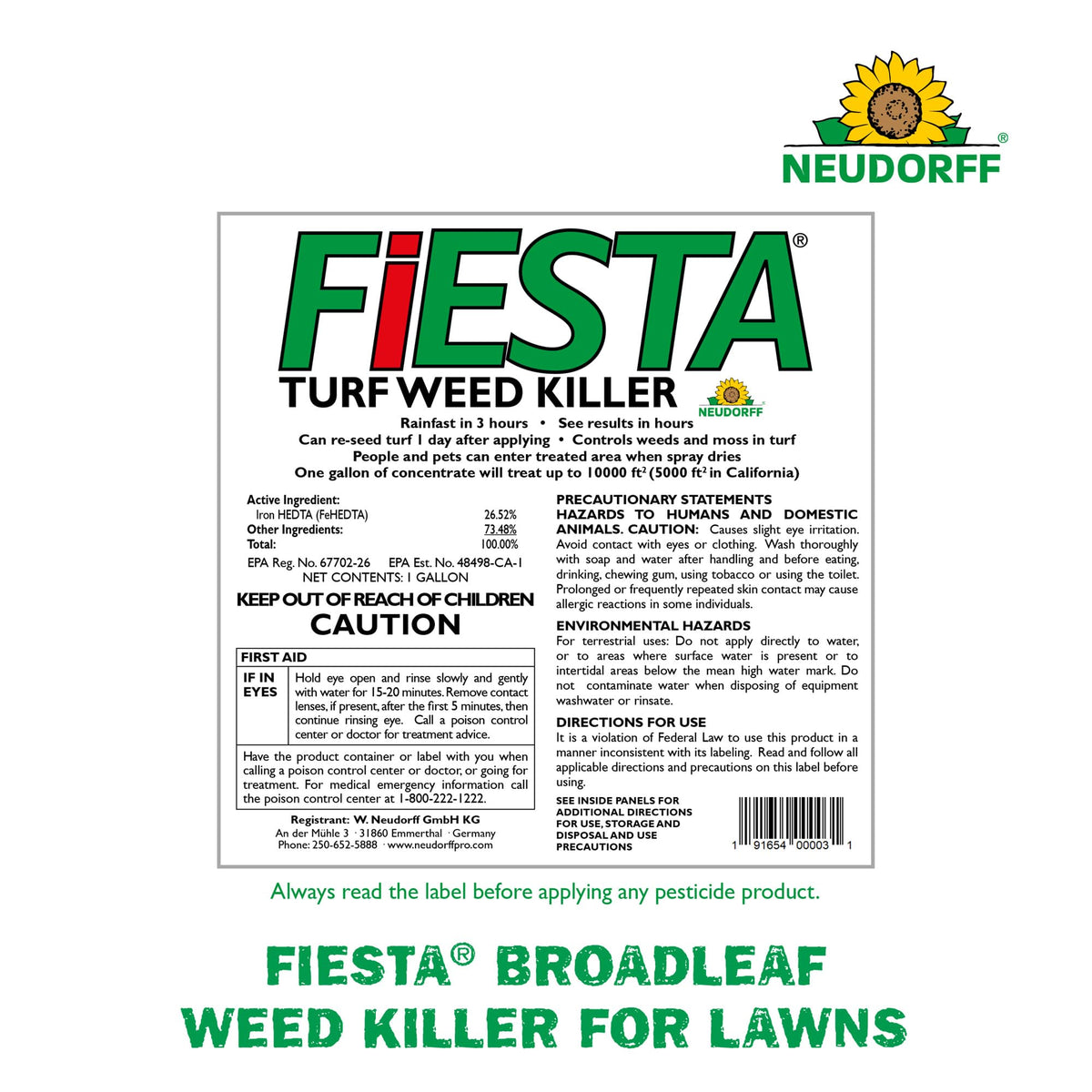 Turf Weed Killer Herbicide Concentrate One Gallon I8449
