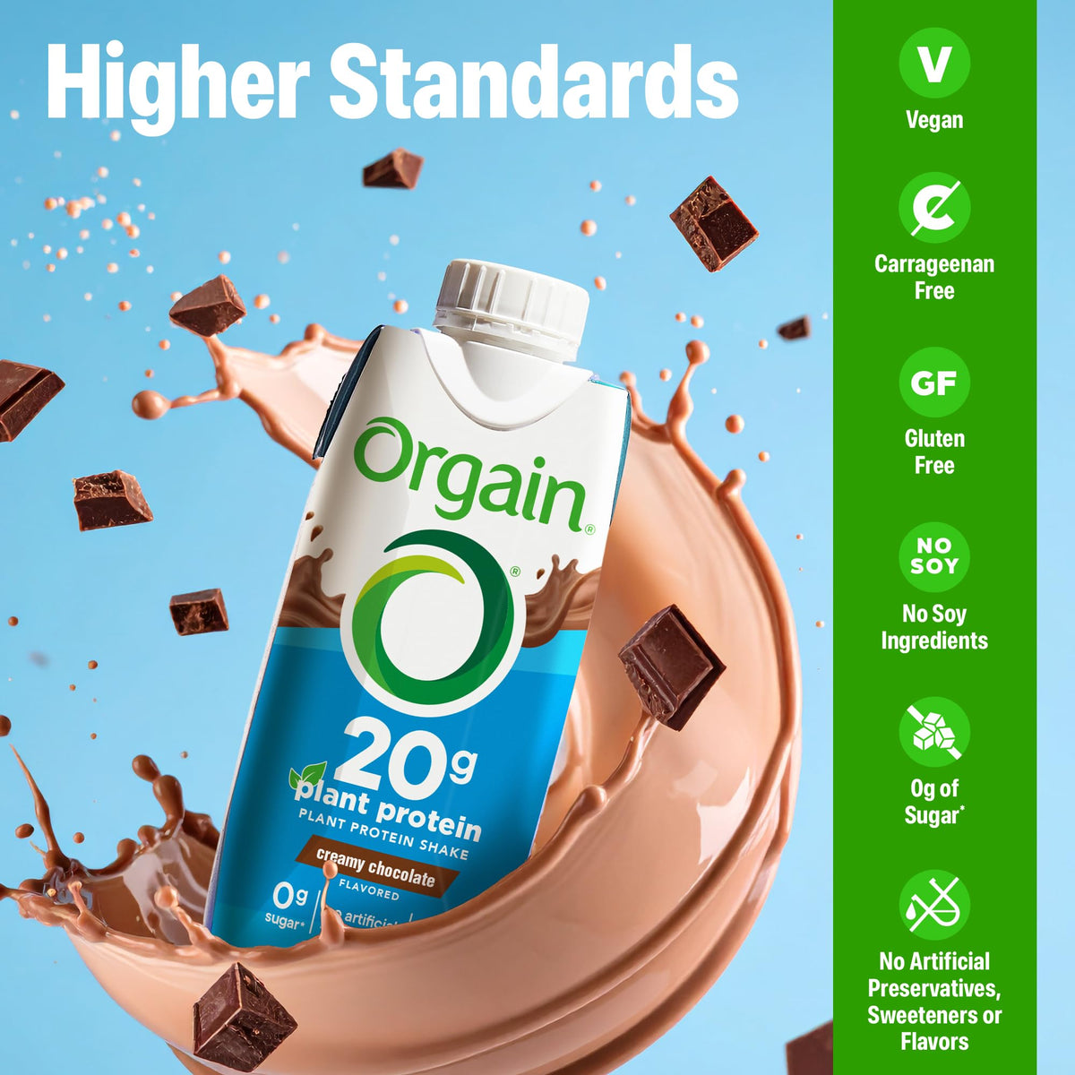 Chocolate 20g Vegan Protein Shake 11 oz 12pk D91093