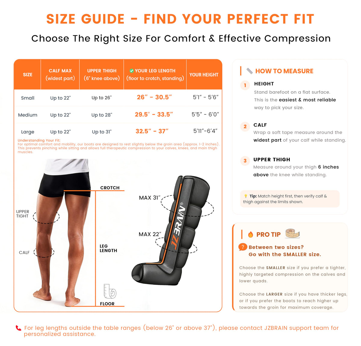 Air Compression Boots Leg Massager with Heat, 6 Modes & 11 Intensities (Large) I2537