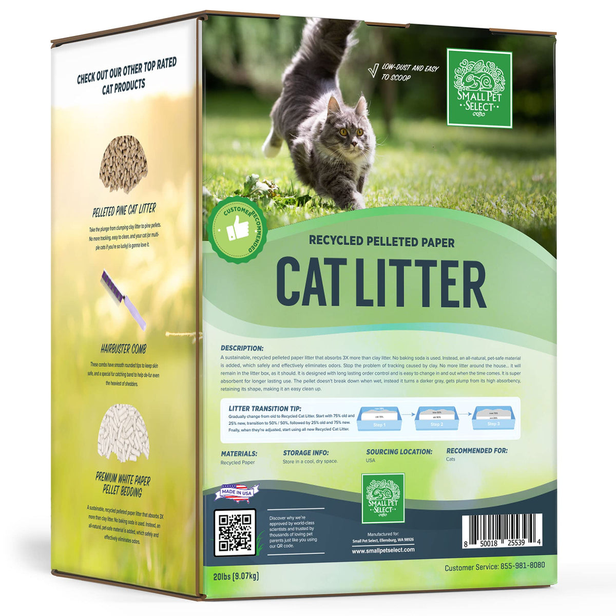 Recycled Paper Cat Litter, Non-Clumping, 20 lb L361