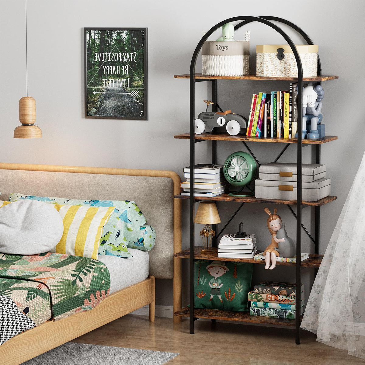 5 Tier Arched Bookshelf U811