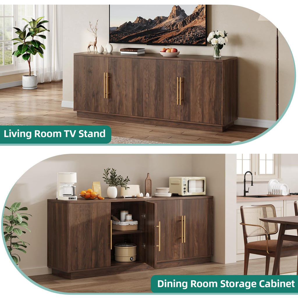 70" TV Stand with 4 Fluted Doors H573522