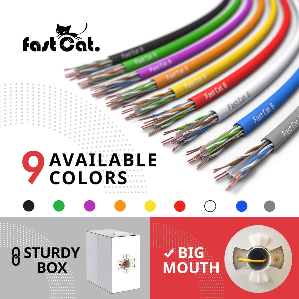 Cat 6 Ethernet Cable 1000ft Blue 23 AWG CMR Solid Bare Copper A6183