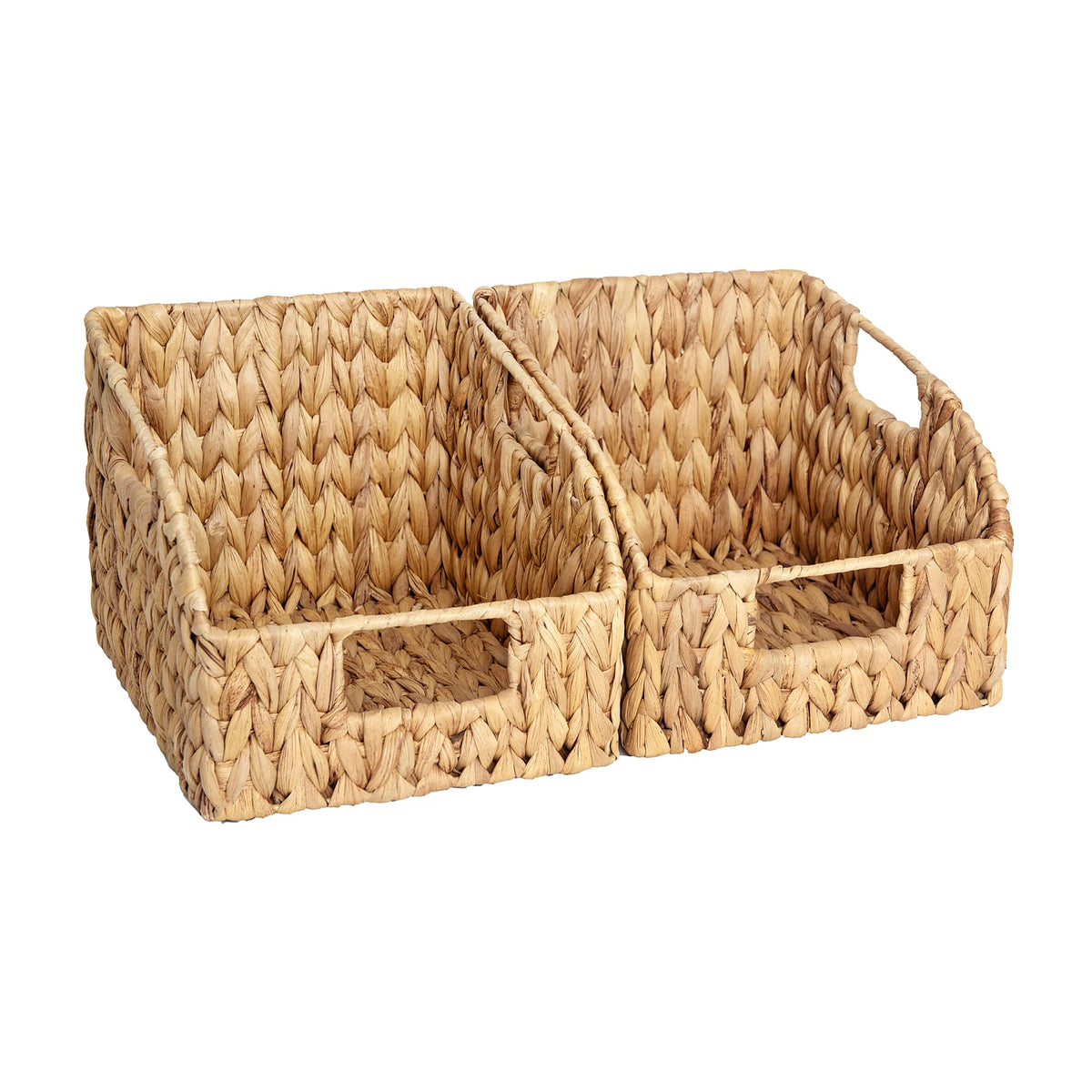Wicker Storage Baskets with Built-in Handles, 2 Pack K5015