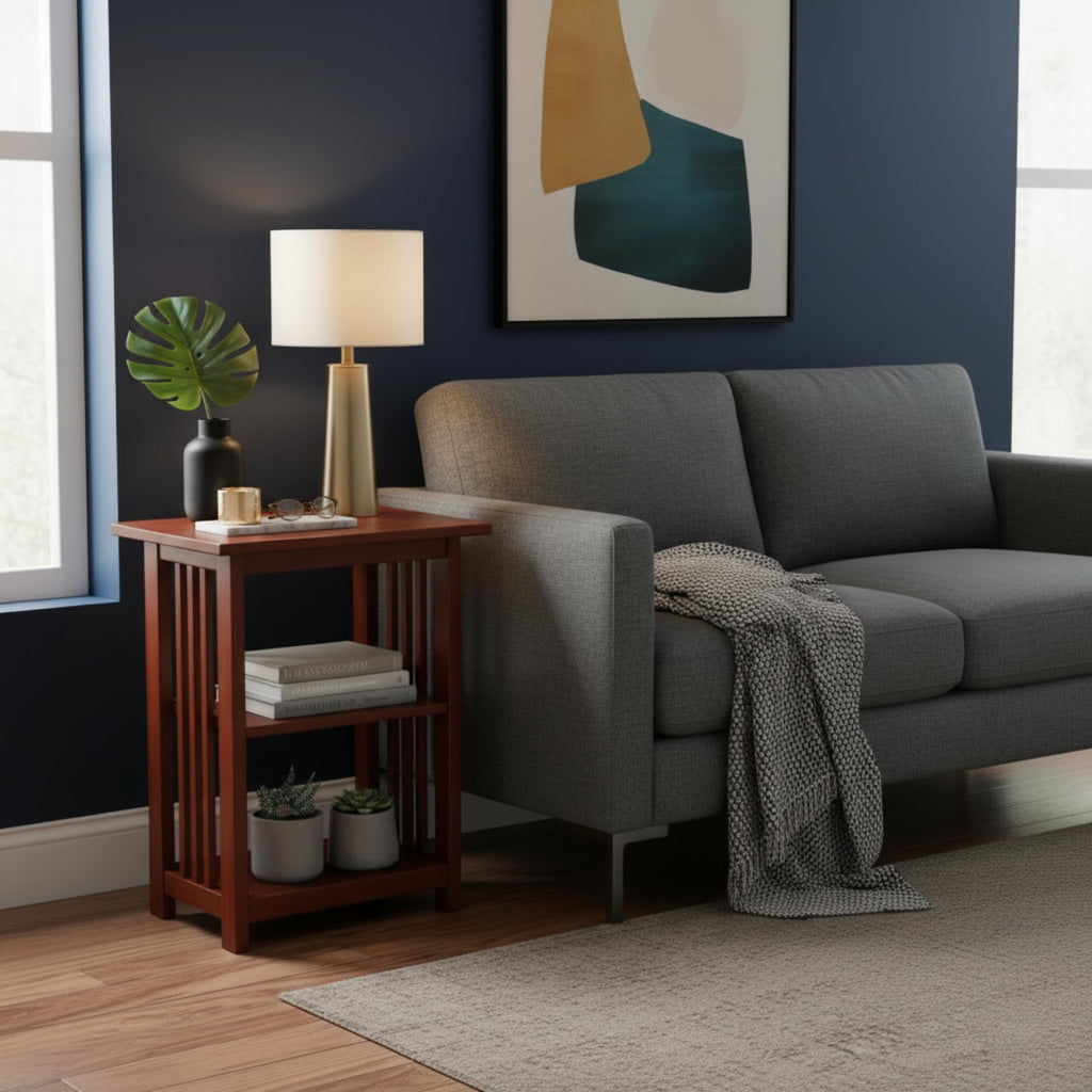 Cherry 3-Tier End Table O86092