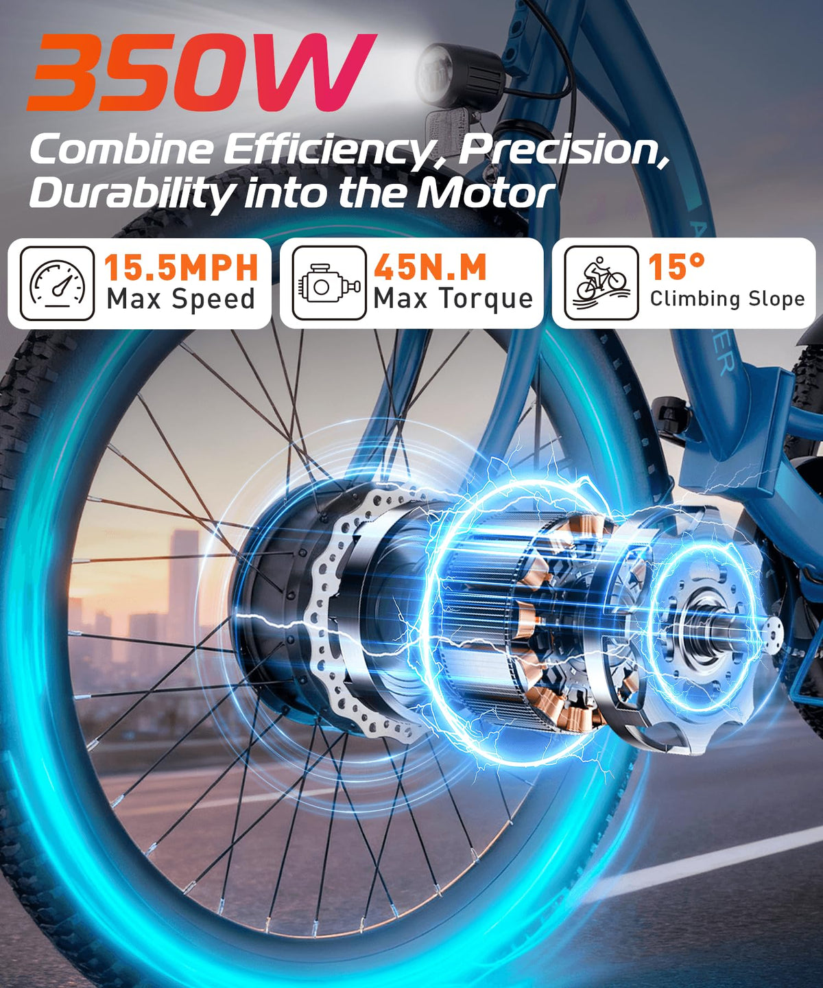 Electric Tricycle for Adults, 600W Folding, 24" 499Wh, 15.5MPH, Removable Battery, 3 Wheel, Blue C4130