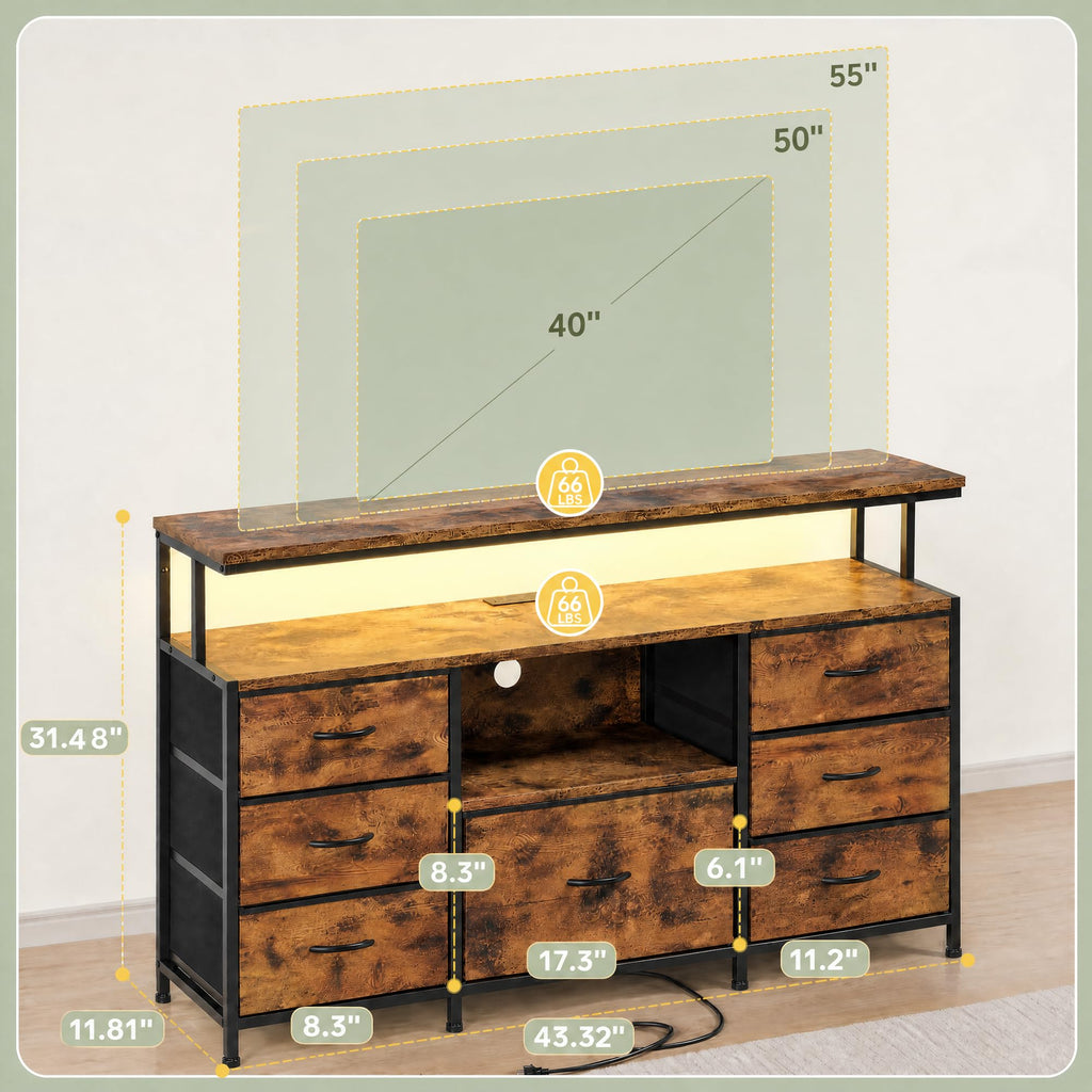 Dresser TV Stand with 7 Drawers A88779