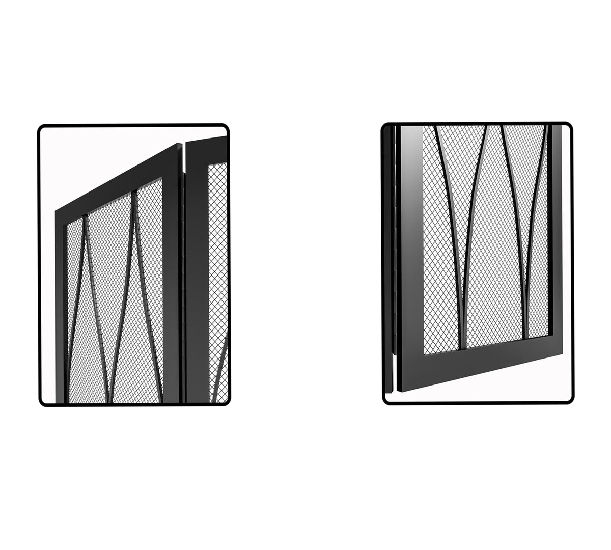Childproof 3-Panel Wrought Iron Fireplace Screen X3928