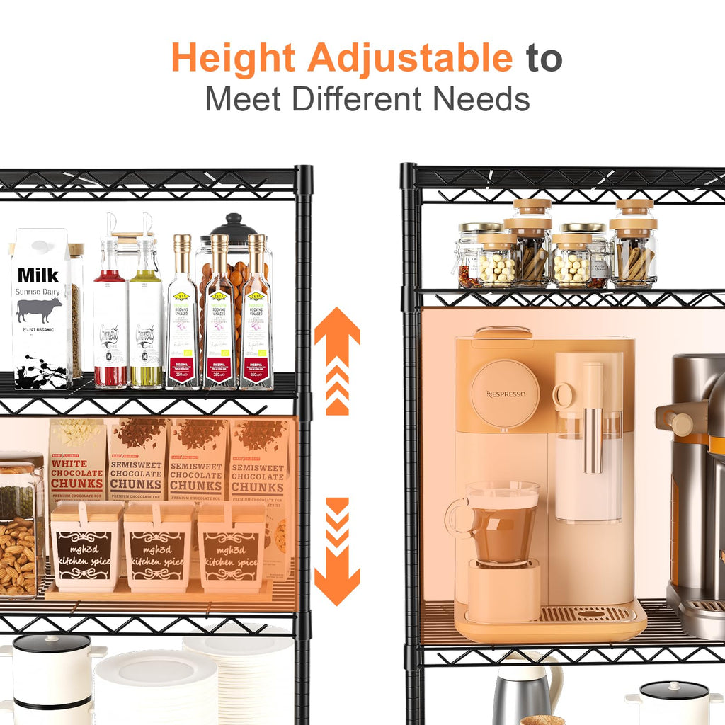 5-Tier Heavy Duty Metal Shelving Unit on Lockable Wheels W2372