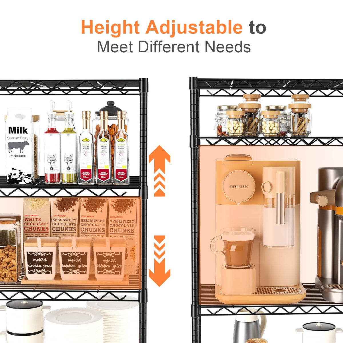 5-Tier Heavy Duty Metal Shelving Unit on Lockable Wheels W2372