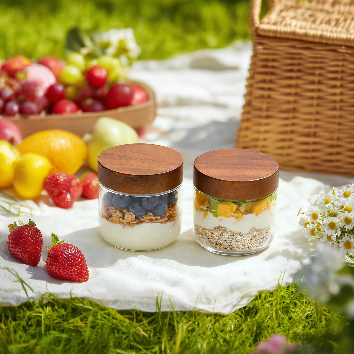 12 oz Glass Jars with Lids 6 Pack O494884